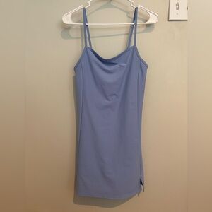 Blue Spaghetti Strap Powersoft Athletic Dress with built in shorts